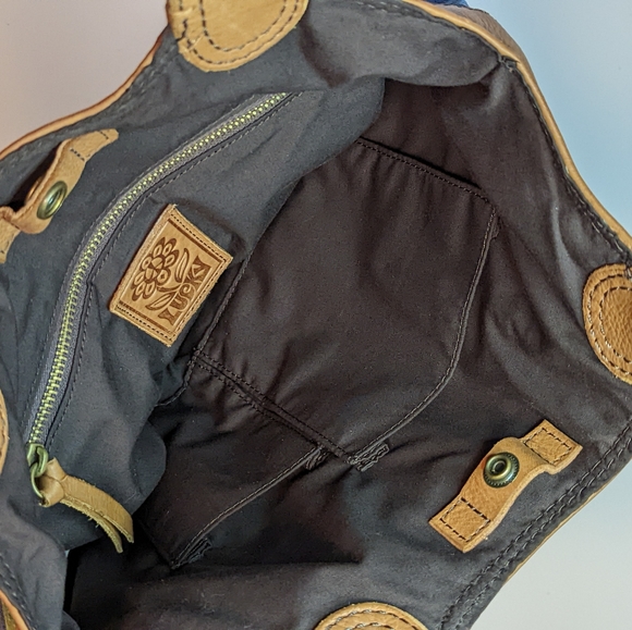 Lucky Brand Leather patchwork multi-colour purse shoulder bag Bohemian - Picture 14 of 16